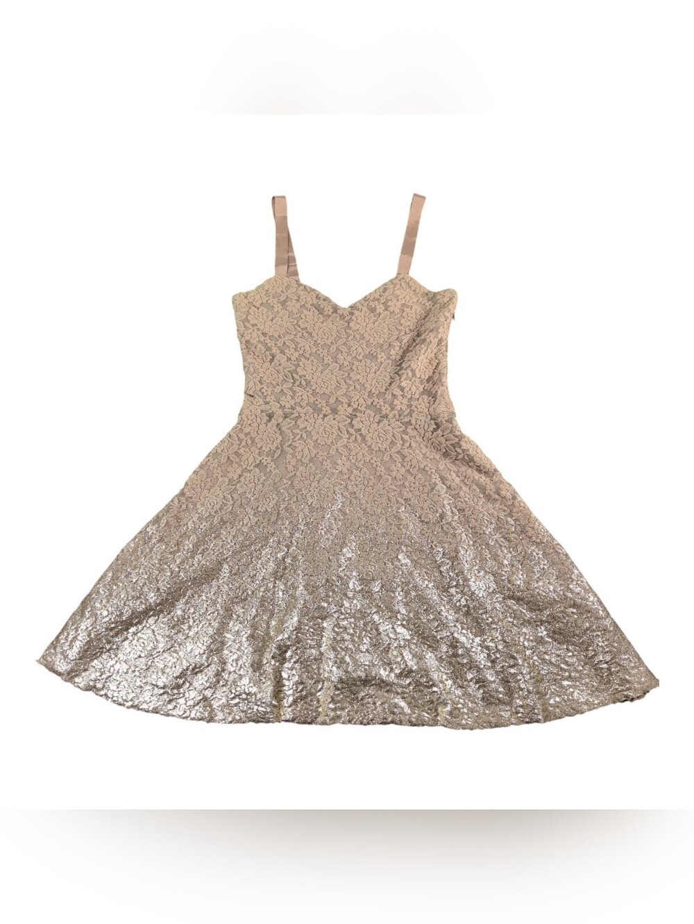 Free People Gold Foil Ombre lace Dress
